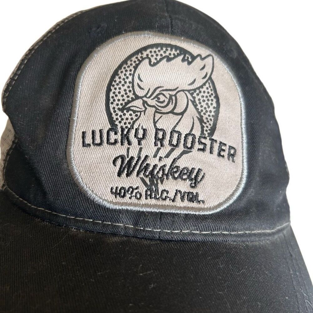 Lucky Rooster Whiskey Snapback Mesh Hat